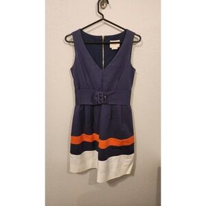 KATE SPADE Navy Blue‎ Belted Sleeveless Dress Size 4 msrp $358